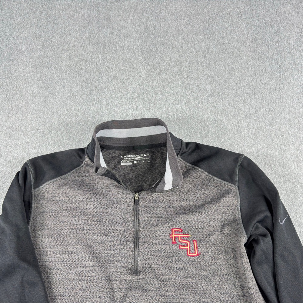 Nike Florida State Seminoles Jacket Mens S Gray FSU Dri Fit 1/4 Zip Pullover